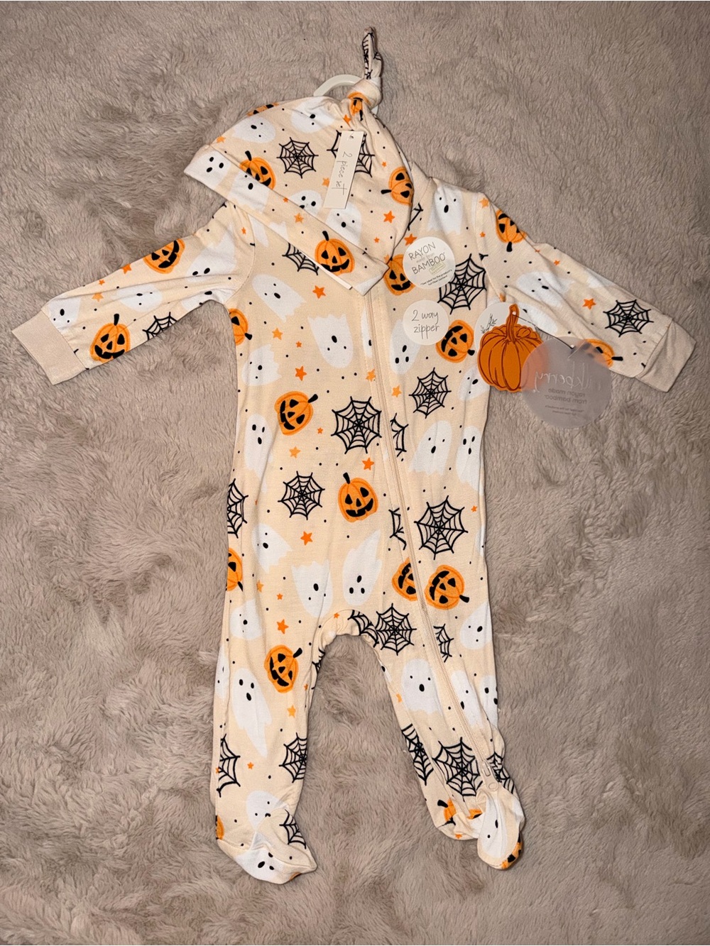 Halloween Milkberry set 2 way zip footie pajamas bamboo soft